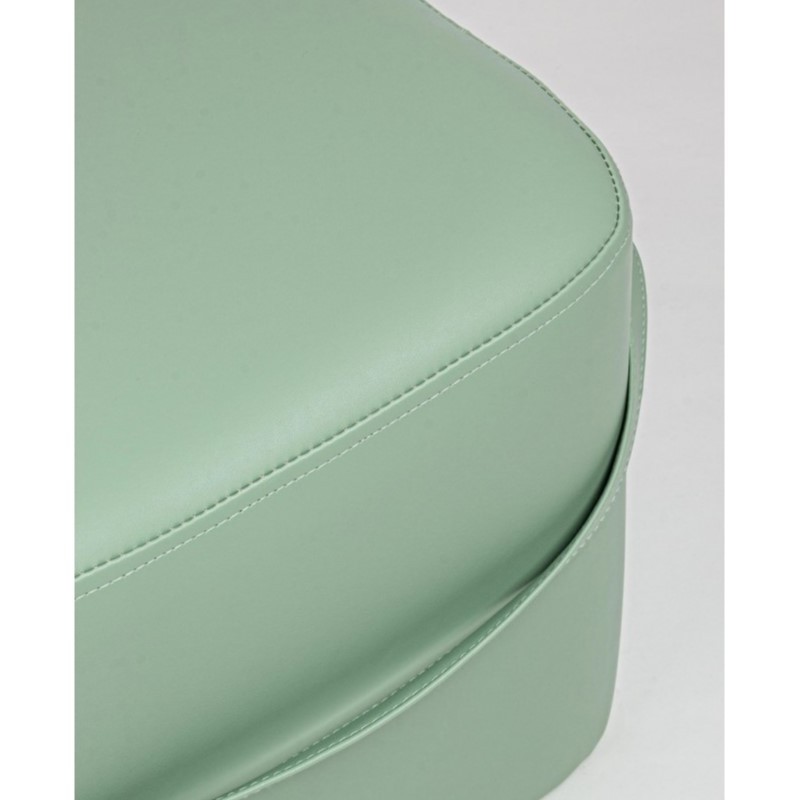 Pouf rettangolare in similpelle con manico GIONA Verde Chiaro 51x34x h35 vm