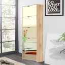 Scarpiera 5 ribalte a specchio struttura rovere sonoma 58x17xh.177 cm