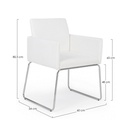 Sedia con braccioli in similpelle Bianco SIXTY 60x54x h80,5 cm