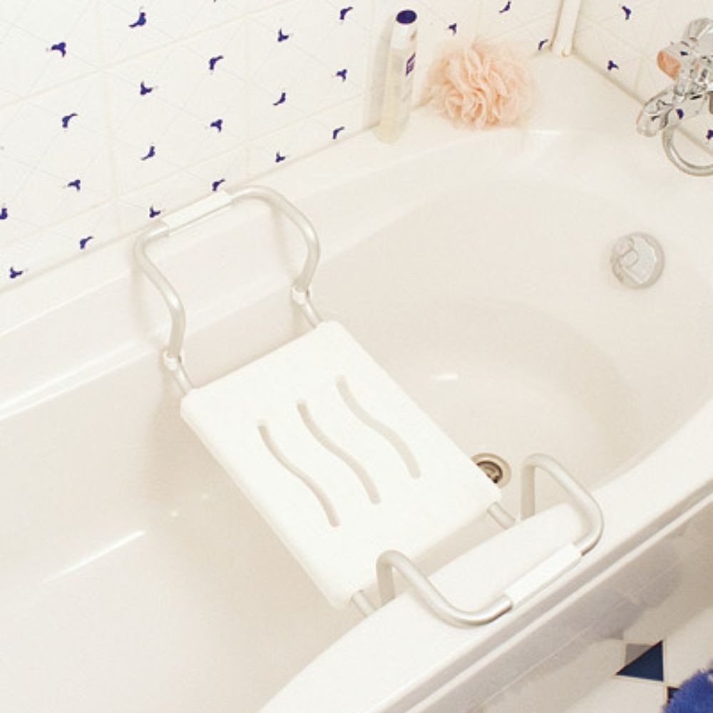 Sedile per Vasca Regolabile in Acciaio Cromato Bianco  19x26x65.5 cm