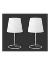 Set Due Lumetti Moderni Nichel Paralume Bianco Twin Trio Lighting