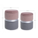 Set due pouf moderni apribili grigio rosa grigio