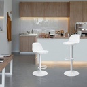 Sgabello regolabile completamente bianco 36x40x85 cm