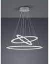 Sospensione Led Dimmerabile 3 Anelli Durban Nichel Ø80 cm Trio Lighting