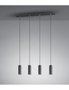 Sospensione Penisola 4 Luci Cilindri Marley Nero Trio Lighting