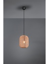Sospensione Runa Nero E Diffusore Sisal Marrone Ø25 cm Trio Lighting