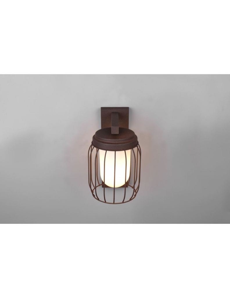 Applique Gabbia Ruggine 1xE27 Tuela IP44 Sensore Movimento Trio Lighting