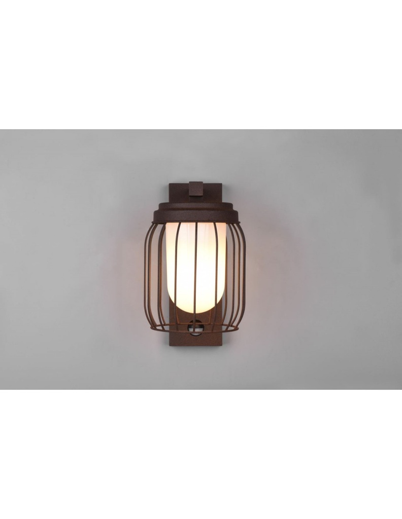 Applique Gabbia Ruggine 1xE27 Tuela IP44 Sensore Movimento Trio Lighting