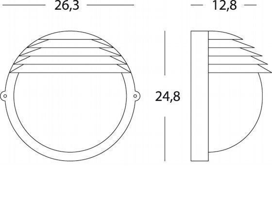 Applique Grande E27  linea palpebra tonda  nero