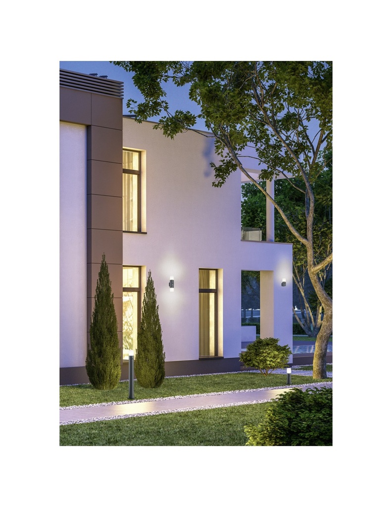 Applique Hoosic 1xE27 Antracite Con Sensore Movimento H17 cm IP44 Trio Lighting