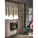 Biocamino design da parete bioetanolo nero 63 x 15.5 x 45 cm