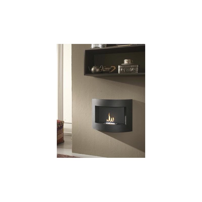 Biocamino design da parete bioetanolo nero 63 x 15.5 x 45 cm