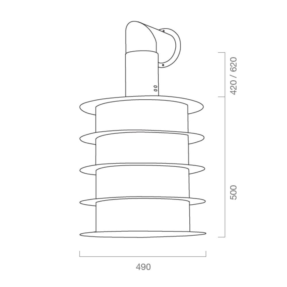 Cappa aspirante in acciaio inox brunito Ø50 cm - URBAN STYLE SAT