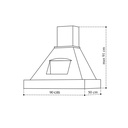 Cappa cucina rustica bianca EPOQUE con cornice in legno intarsio colore tabacco 90x50x53,5 cm