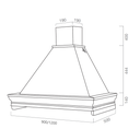 Cappa cucina rustica bianca con cornice in legno tortora 90x50x58,4 cm