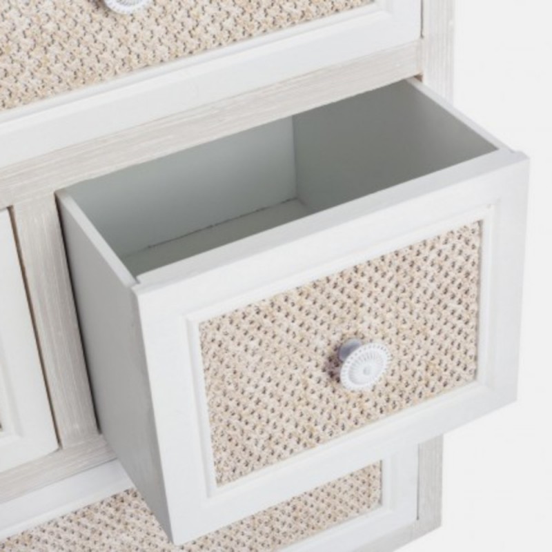 Cassettiera 5 cassetti stile rustico bianco antico 72.5h cm