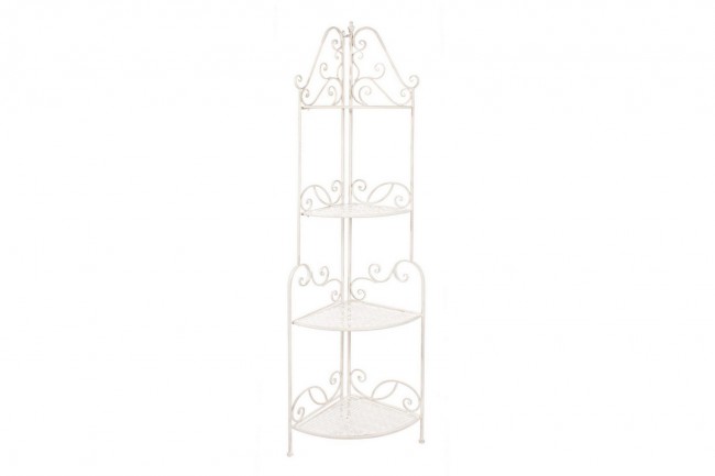 Angoliera Classica Emily 4 Ripiani - Acciaio Verniciato a Polvere - Pieghevole - 48x35x165.5 cm