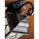 Applique in Alluminio con Diffusore in Vetro Martellato - Nero/Argento