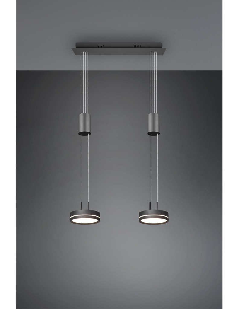Lampadario Sospeso Doppio Disco Led Antracite