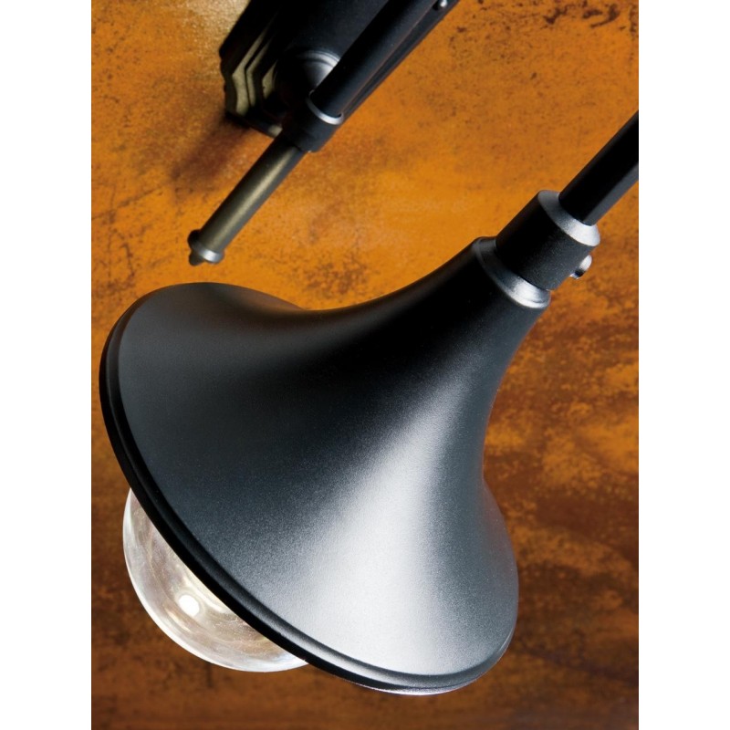 Lampione 2 Luci in Alluminio Nero h.230 cm