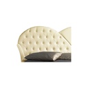 Letto Matrimoniale con Contenitore in Ecopelle Crema 215x220xh.122 cm