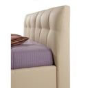 Letto matrimoniale in ecopelle crema con contenitore 182x216xh.104 cm