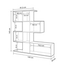 Libreria Scaffale 4 Livelli 9 Scomparti Bianco e Rovere 145x29xh.145 cm