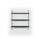Libreria a muro 3 ripiani Neelix nero 60 x 15 x 68 cm
