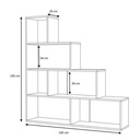 Libreria a scala bianca 145x29xh.145 cm