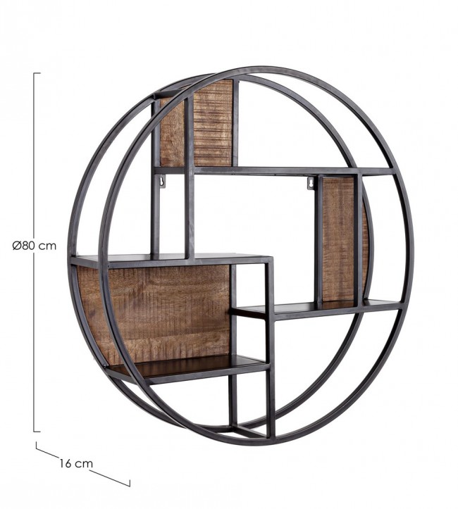Mensola 3 ripiani Walton D80 cm stile industriale