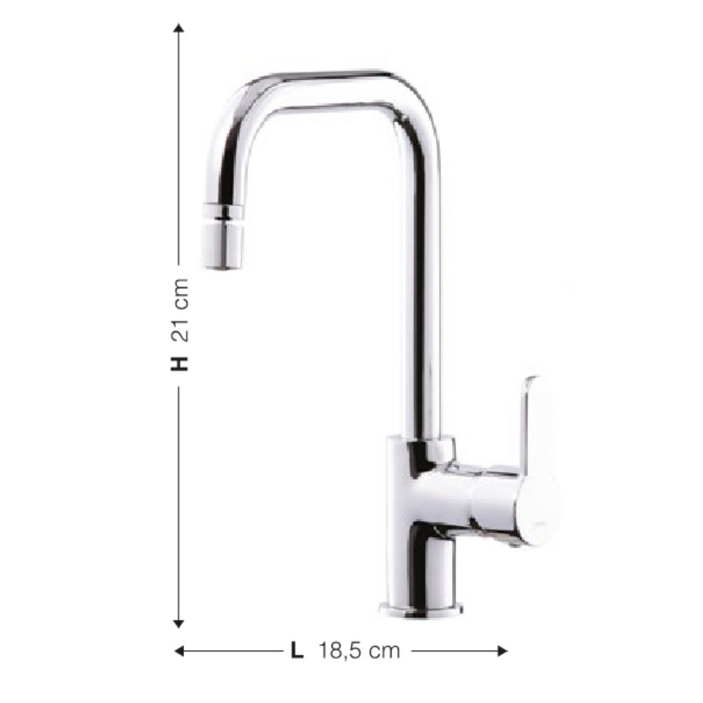 Miscelatore Lento cromo con termianale orientabile e cartuccia diametro 35 mm