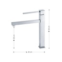 Miscelatore lavabo bagno cromo h.30x22 cm