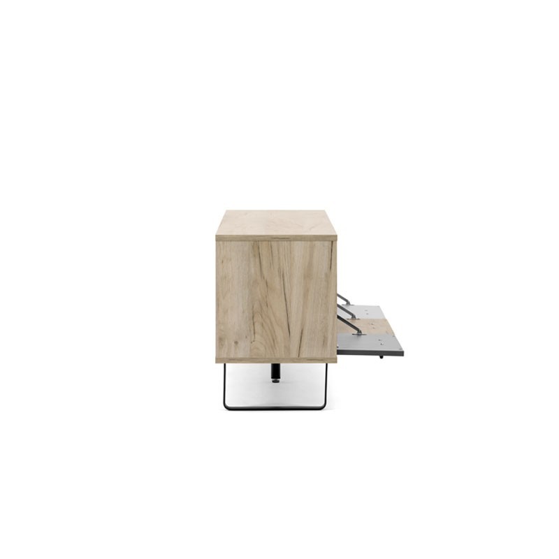 Mobile Base Porta TV con 3 Ante a Ribalta Colore Rovere e Grigio 160x35xh.53 cm