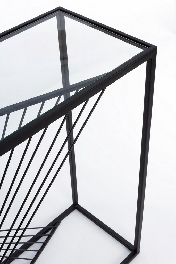 Mobile consolle in metallo nero Espiral, 107x30.5x79 cm