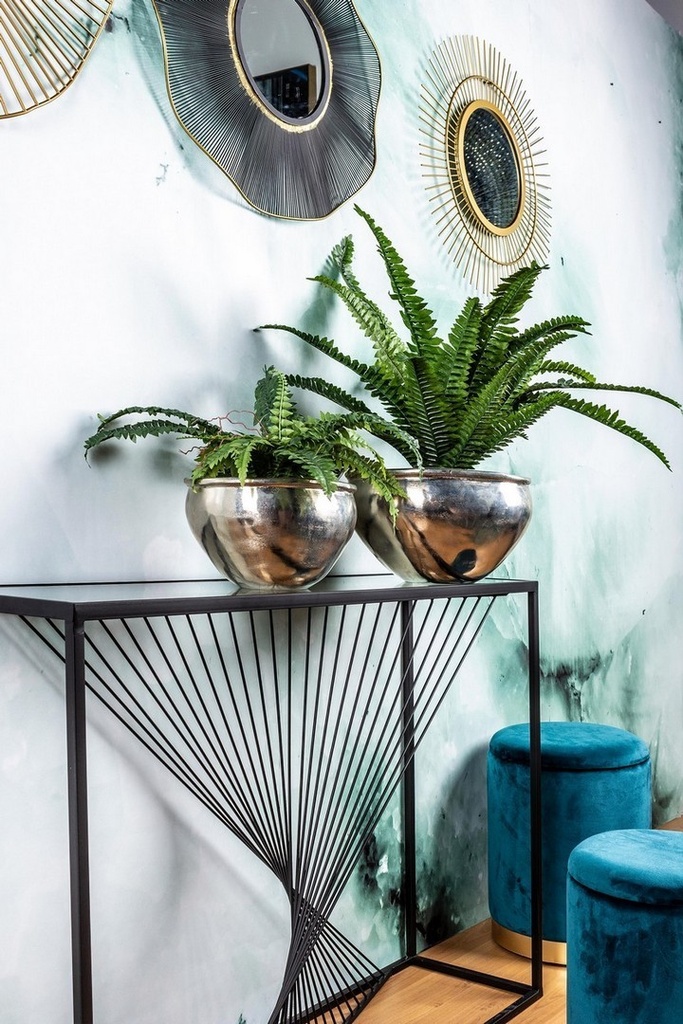 Mobile consolle in metallo nero Espiral, 107x30.5x79 cm