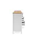 Mobile credenza 4 ante 3 cassetti bianco con top rovere 180x40xh.90 cm
