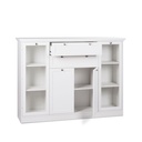 Mobile credenza con vetrina 4 ante 2 cassetti bianco 160x40xh.120cm