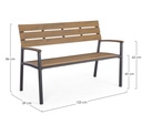 Panchina da giardino antracite Isak - Dimensioni: 123x59x86 cm