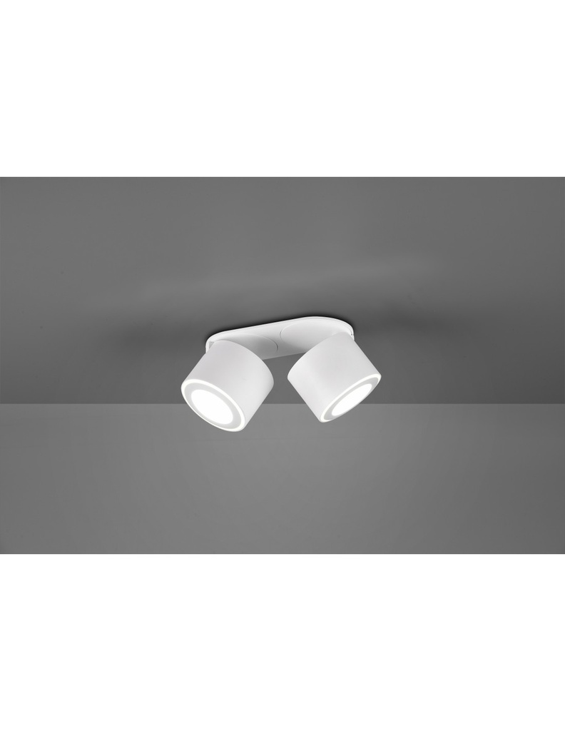 Plafone 2 Spot LED L18 cm Bianco Taurus