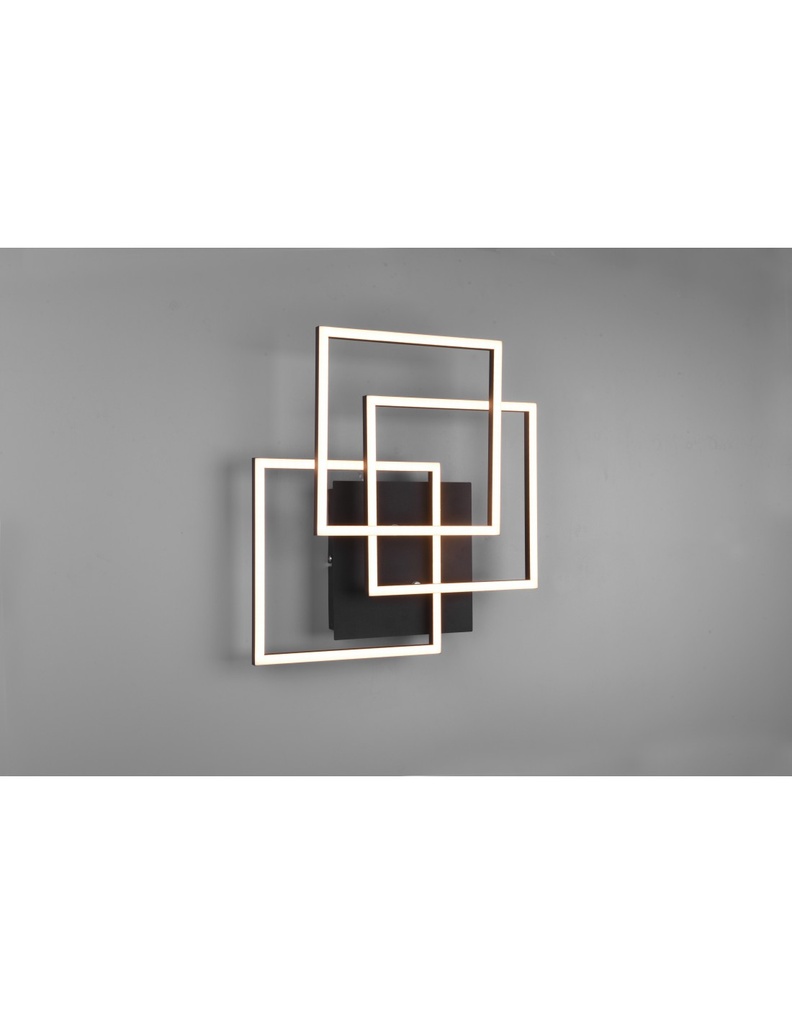 Plafoniera 3 Quadrati Orientabili LED Dimmer Nero