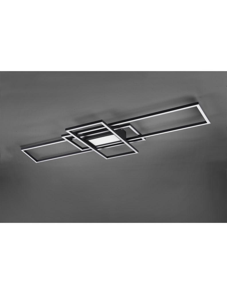 Plafoniera Irvine 3 Rettangoli Led 60w Antracite L105 cm Dimmerabile