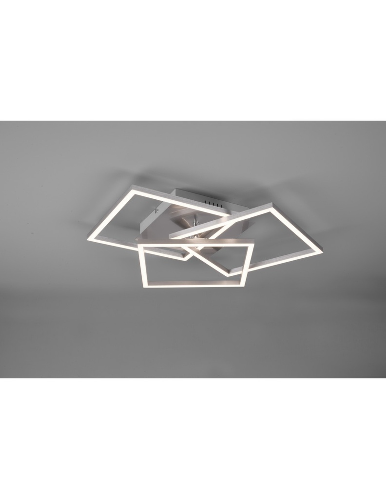 Plafoniera Orientabile a 3 Quadrati LED Dimmer Nichel