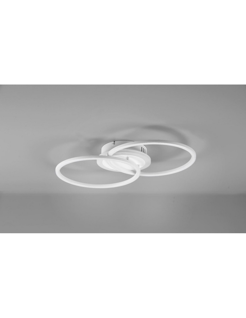 Plafoniera Soffitto 2 Cerchi Led 4000k Dimmer Bianco