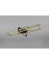 Plafoniera a 3 Rettangoli Led 34w Oro-Nero L100 cm Dimmerabile