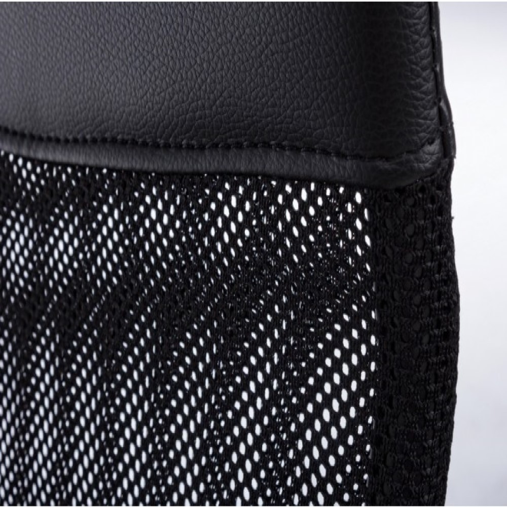 Poltrona da ufficio in ecopelle Dakar con braccioli nero - Dimensioni: 48x49x114/124 cm