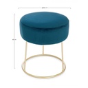 Pouf in velluto blu, diametro 35x h40 cm