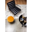 Pouf in velluto giallo ocra diametro 35x h40 cm