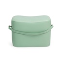 Pouf rettangolare in similpelle verde chiaro 51x34x35 cm