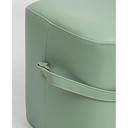 Pouf rettangolare in similpelle verde chiaro 51x34x35 cm