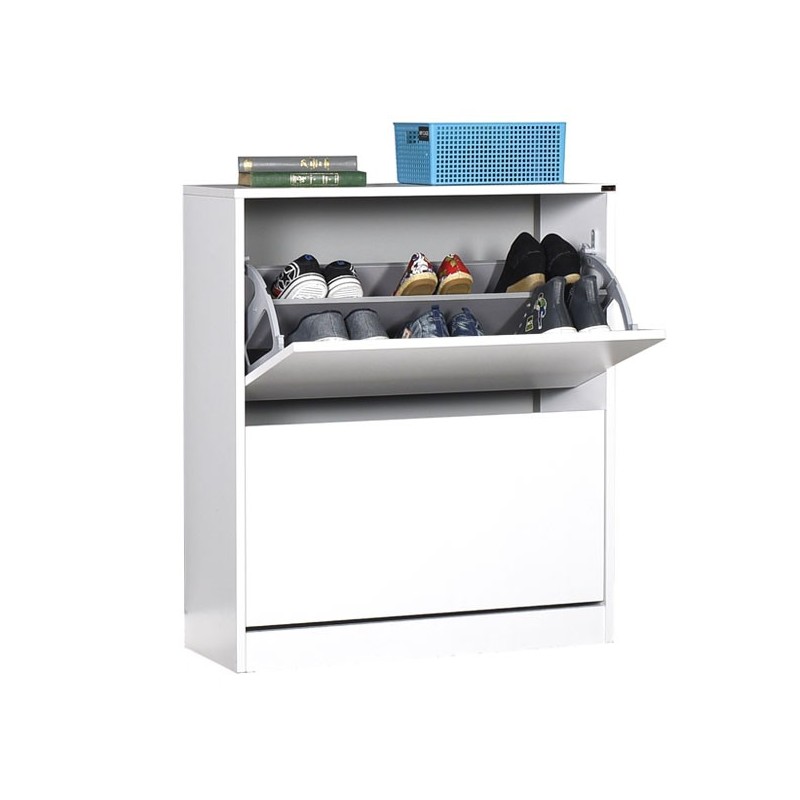 Scarpiera a ribalta bianco lucido 73x26xh.84 cm